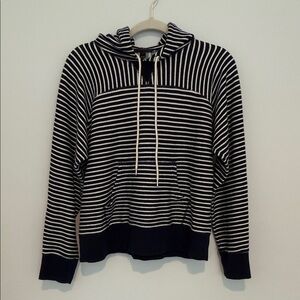 J. Crew Navy and White Striped Pullover Size L